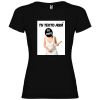 Camisetas despedida mujer ajustada con diseño de novia con bate para poner tu foto 100% algodón negro vista 1
