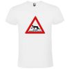 Camisetas despedida hombre blanca de manga corta con diseÃ±o de seÃ±al de peligro 100% algodÃ³n para personalizar vista 1