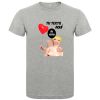 Camisetas despedida hombre con diseño troquelado de muñeca hinchable y globo 100% algodón gris vigoré vista 1
