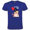 Camisetas despedida hombre con diseño troquelado de muñeca hinchable y globo 100% algodón royal vista 1