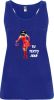 camiseta de tirantes de despedida para mujer en color con diseño de diablesa azul royal con impresión vista 1
