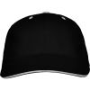 Gorras serigrafiadas roly panel de 100% algodón negro con impresión vista 1
