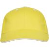 Gorras serigrafiadas roly panel de 100% algodón amarillo con impresión vista 1