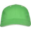 Gorras serigrafiadas roly panel de 100% algodón verde oasis con impresión vista 1