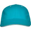 Gorras serigrafiadas roly panel de 100% algodón turquesa con impresión vista 1