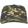 Gorras serigrafiadas roly panel de 100% algodón camuflaje bosque con impresión vista 1