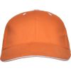 Gorras serigrafiadas roly panel de 100% algodón naranja con impresión vista 1
