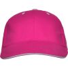 Gorras serigrafiadas roly panel de 100% algodón fucsia con impresión vista 1