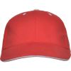 Gorras serigrafiadas roly panel de 100% algodón rojo con impresión vista 1