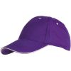 Gorras serigrafiadas roly panel de 100% algodón púrpura con impresión vista 1