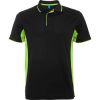 Polos técnicos deporte roly montmelo de poliéster negro lima vista 1