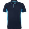 Polos técnicos deporte roly montmelo de poliéster marino celeste vista 1