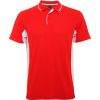 Polos técnicos deporte roly montmelo de poliéster rojo blanco vista 1