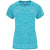 Camisetas técnicas roly austin mujer de poliéster turquesa con logo vista 1