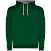 Sudaderas capucha roly urban de algodon verde botella gris con impresión vista 1