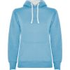 Sudaderas capucha roly urban mujer de algodon celeste blanco con publicidad vista 1